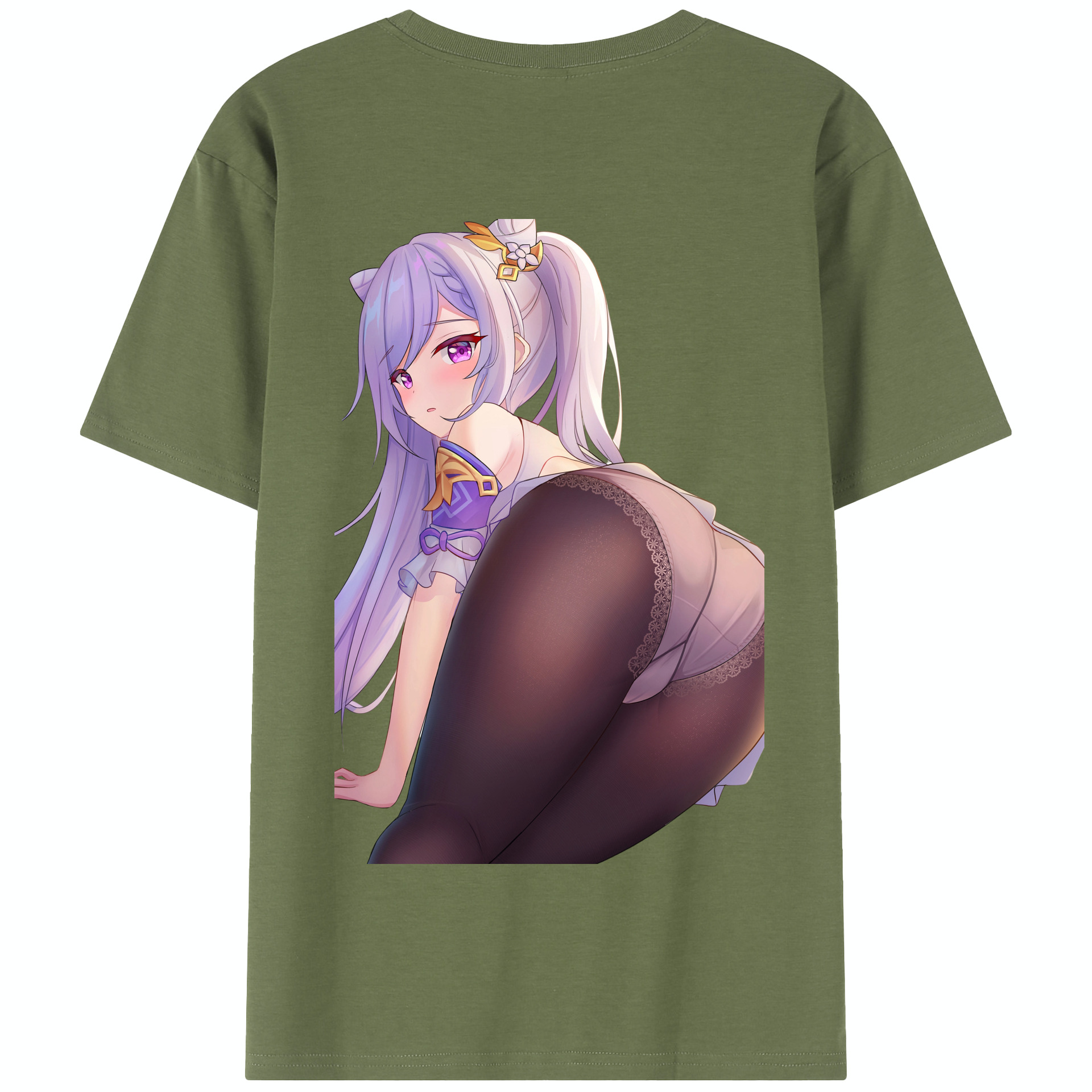 げんし神 刻晴 こくせい genshin Kokusei 綿100％半袖Tシャツ（背面プリント）